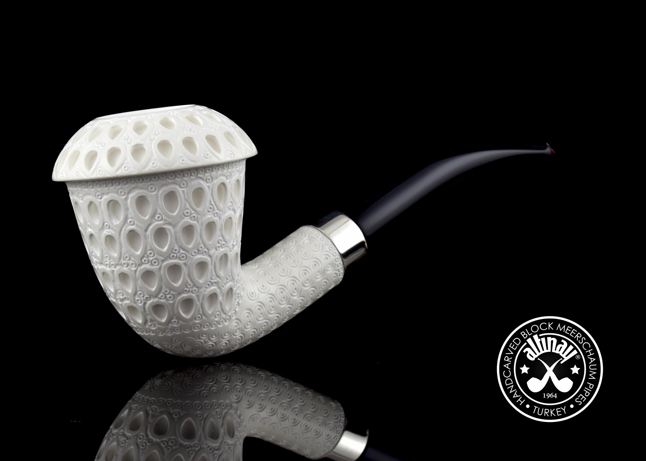 altinay-calabash-meerschaumpfeife-mit-silberband-natur image 1