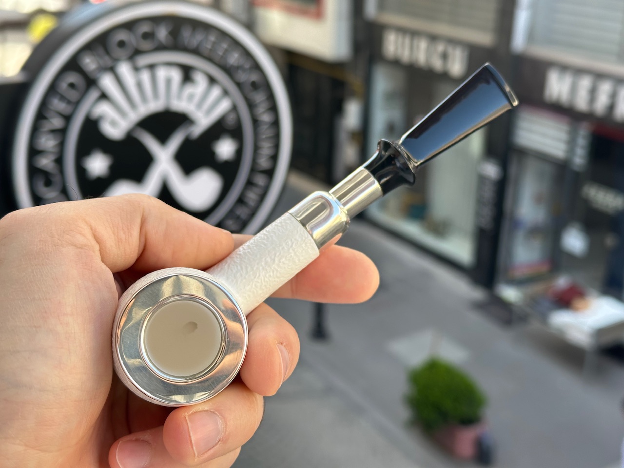 altinay-spigot-billiard-meerschaumpfeife-silber-top-3 image 4