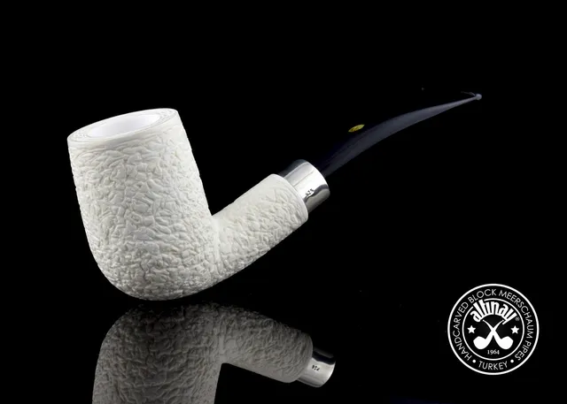 altinay-spigot-army-bent-billiard-meerschaumpfeife-silber image 1