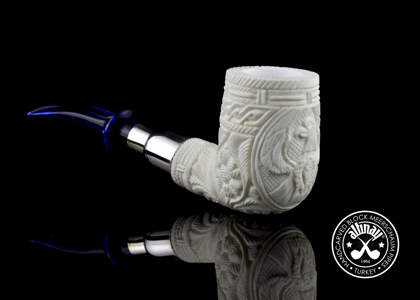 altinay-eagle-s-claw-billiard-tabakpfeife-adler-silber-spigot image 3