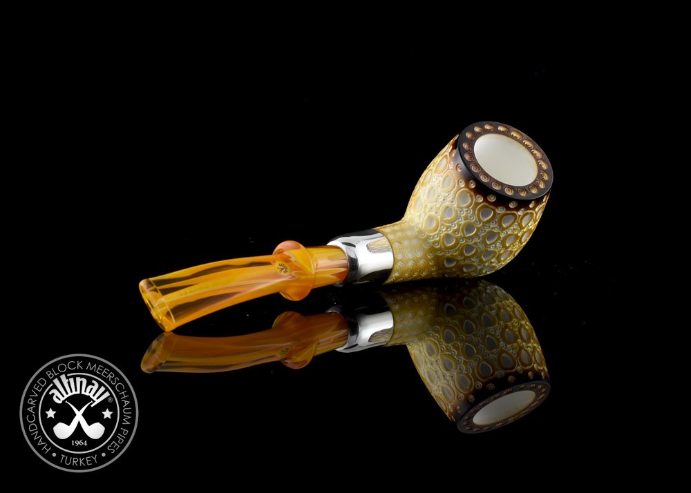 altinay-calcined-23259-bent-billiard-meerschaumpfeife-silver-army image 3