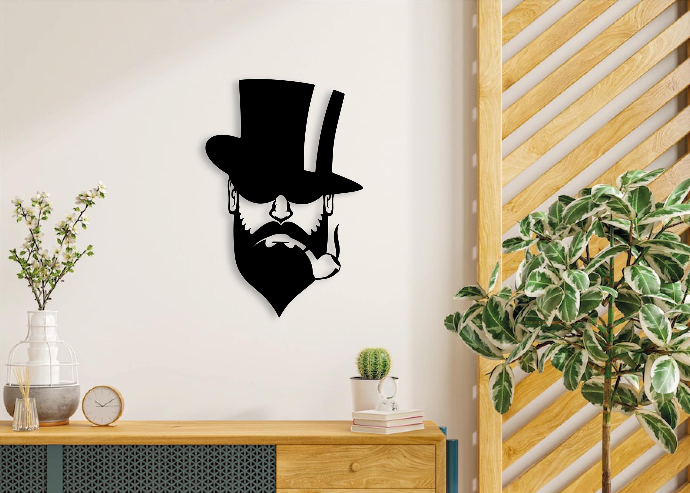 altinay-smoking-man-wanddeko-holz-pfeifen-dekoration image 1