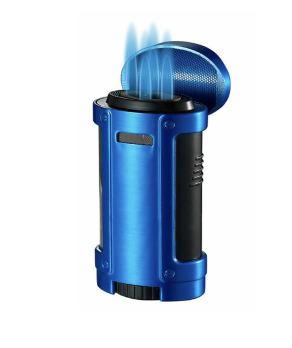 visol-rhino-zigarrenfeuerzeug-quad-jet-blau-geb-rstet image 1