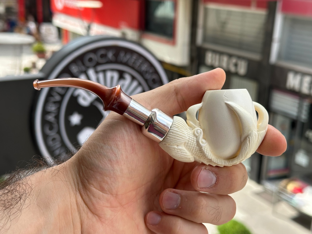 altinay-translucent-claw-silber-spigot-meerschaumpfeife image 3
