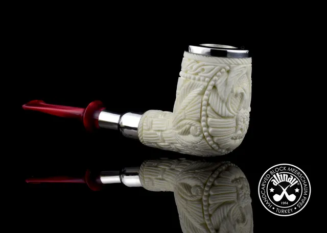altinay-eagle-s-claw-billiard-spigot-meerschaumpfeife-adler-silberring image 1