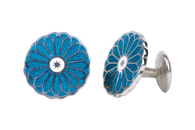 casdagli-peacock-manschettenkn-pfe-silber-blau-emaille image 1