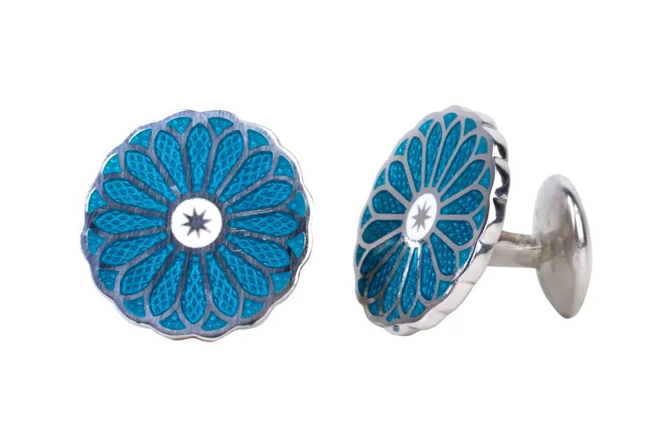 casdagli-peacock-manschettenkn-pfe-silber-blau-emaille image 1