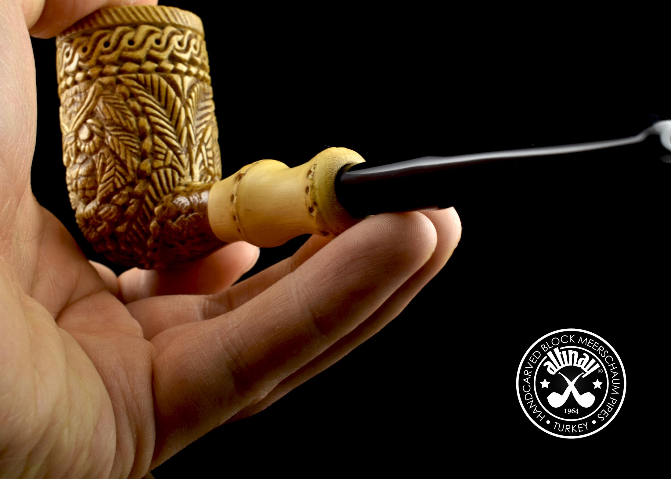 altinay-bamboo-billiard-meerschaumpfeife-eulenmotiv image 4