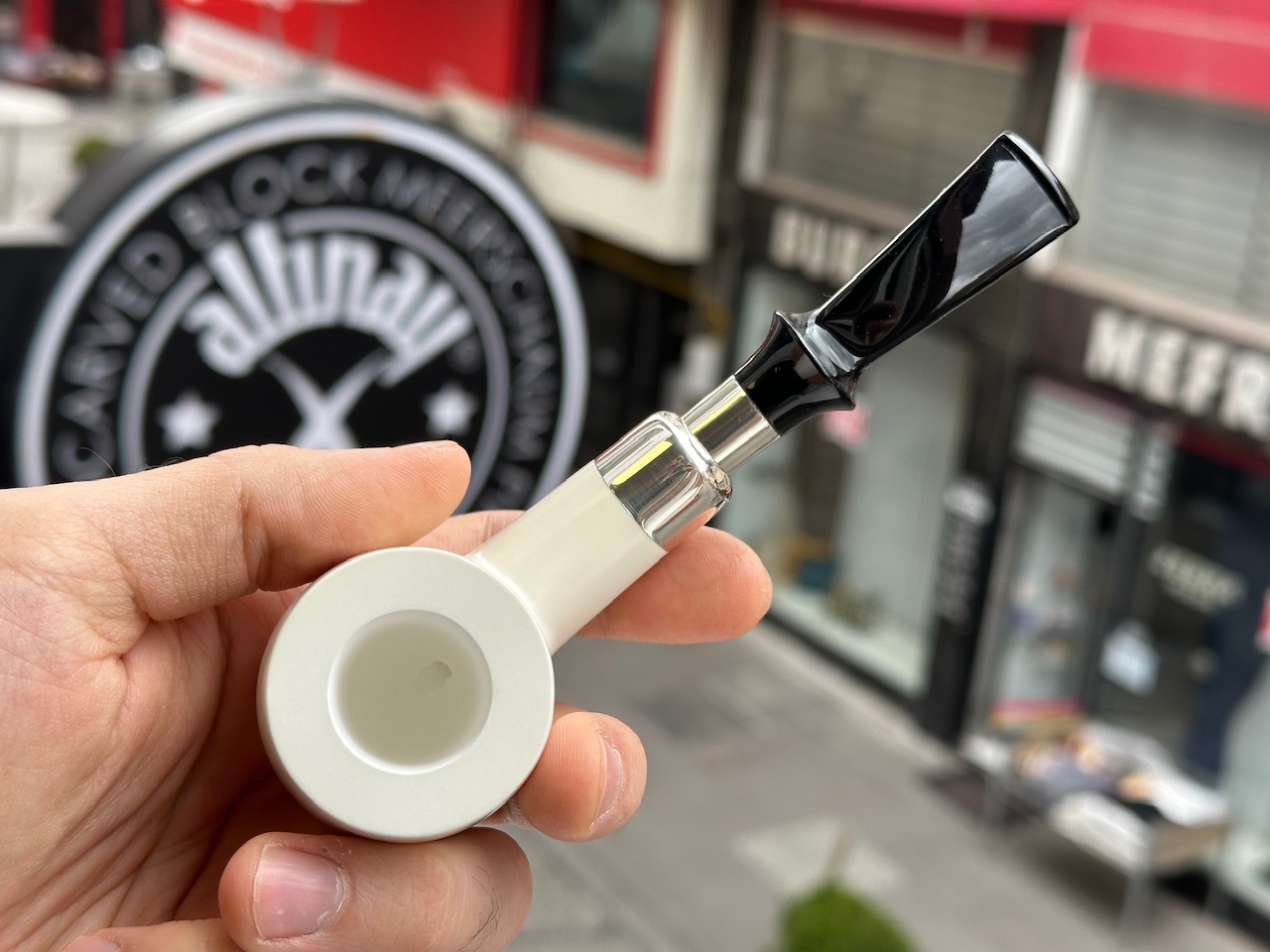 altinay-spigot-bent-billiard-pfeife-silber-spigot-meerschaum image 4
