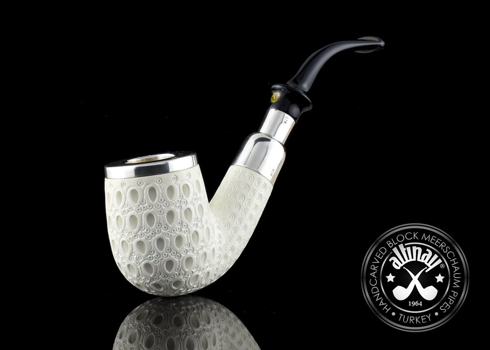 altinay-spigot-bent-meerschaumpfeife-silber-acryl image 3