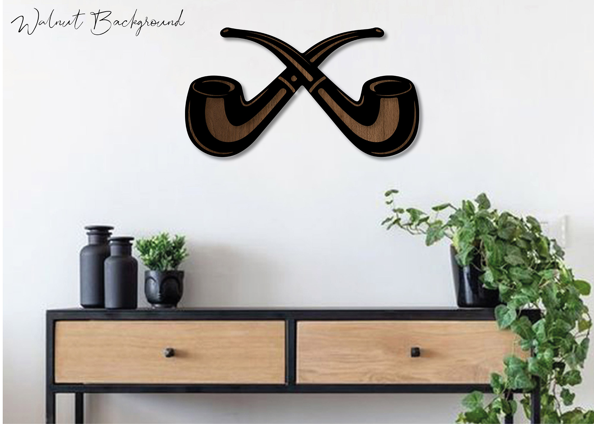 altinay-crossed-pipes-wanddeko-holz-pfeifen-deko image 7