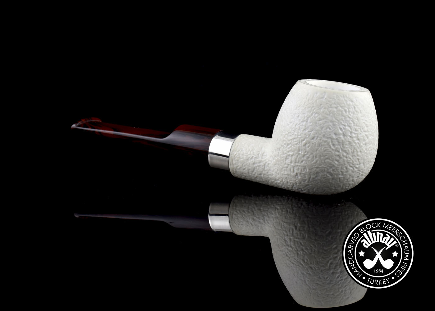 altinay-classic-apple-meerschaumpfeife-mit-silberband-blockmeerschaum image 3