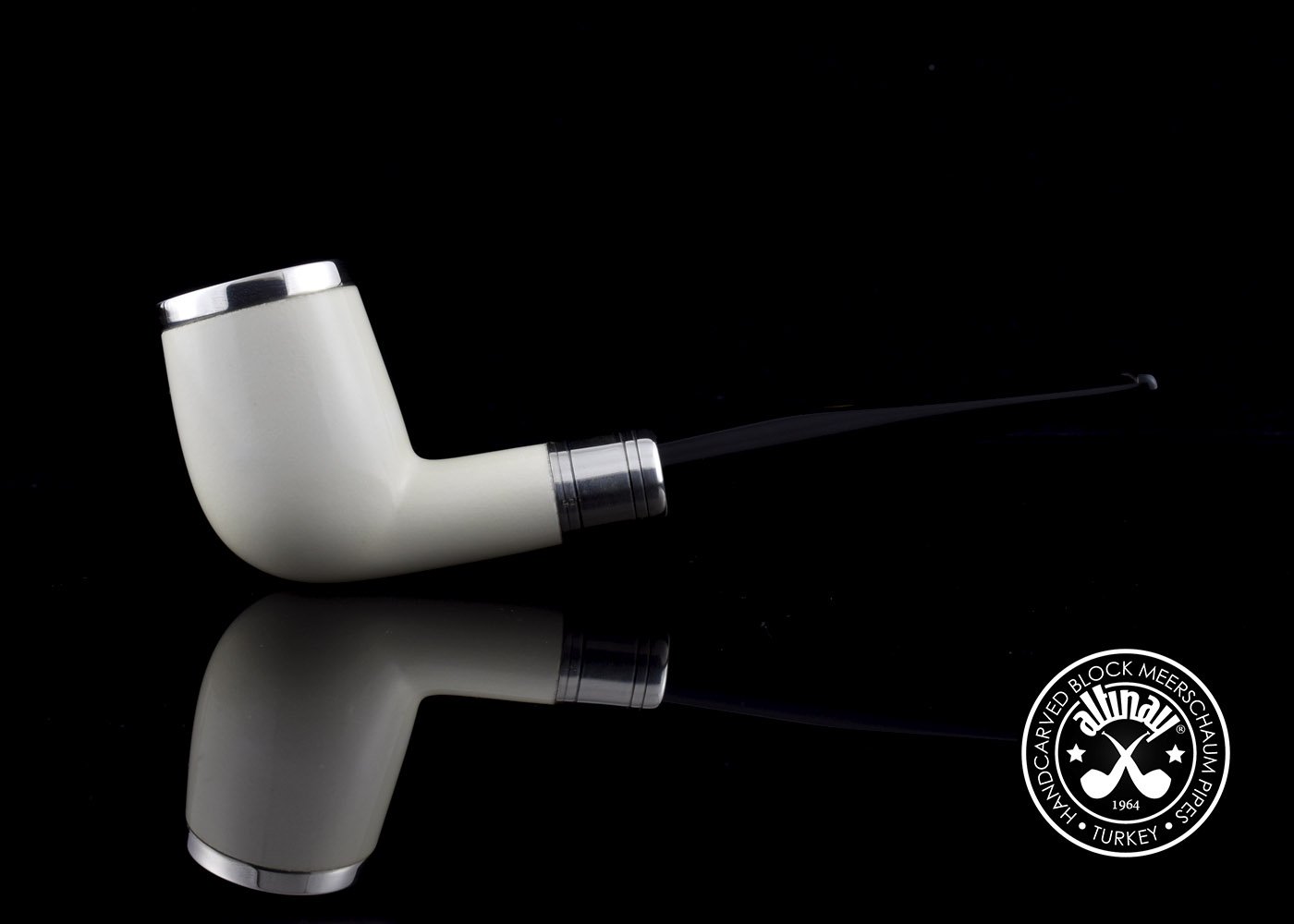 altinay-spigot-army-top-silver-billiard-meerschaumpfeife-silber image 2