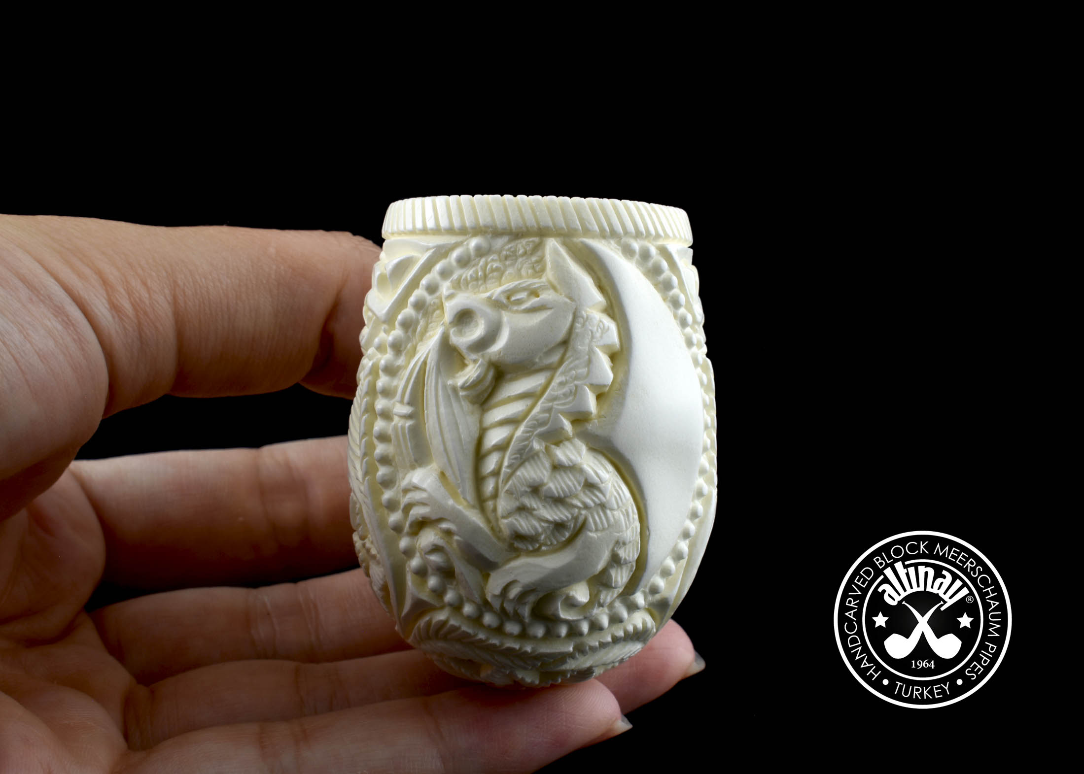 altinay-classic-bent-billiard-meerschaumpfeife-drache-motiv image 2