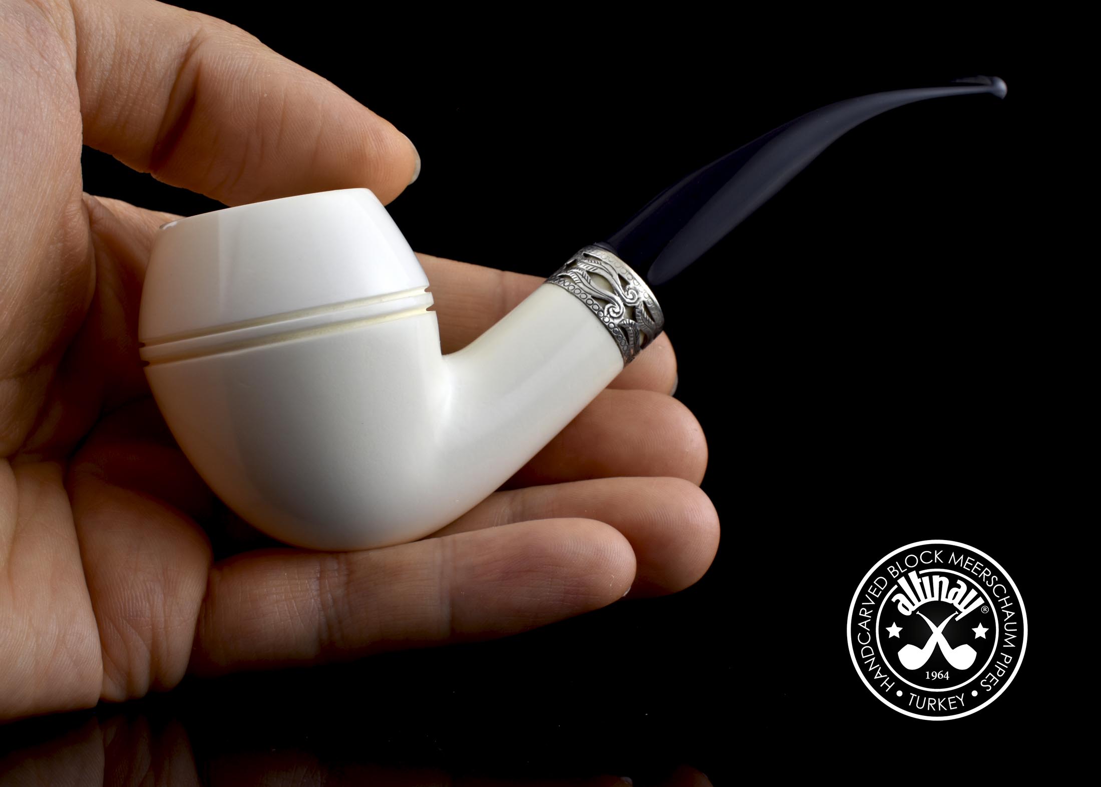 altinay-classic-rhodesian-meerschaumpfeife-silberring-3 image 5