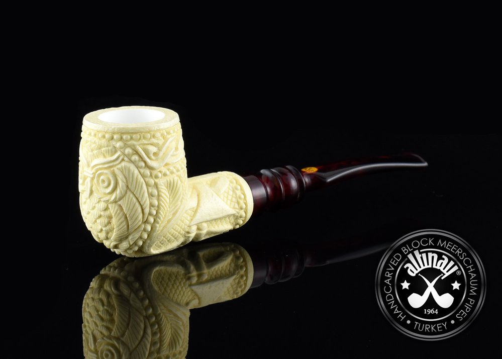 altinay-classic-owl-meerschaumpfeife-halbgebogen-relief image 1