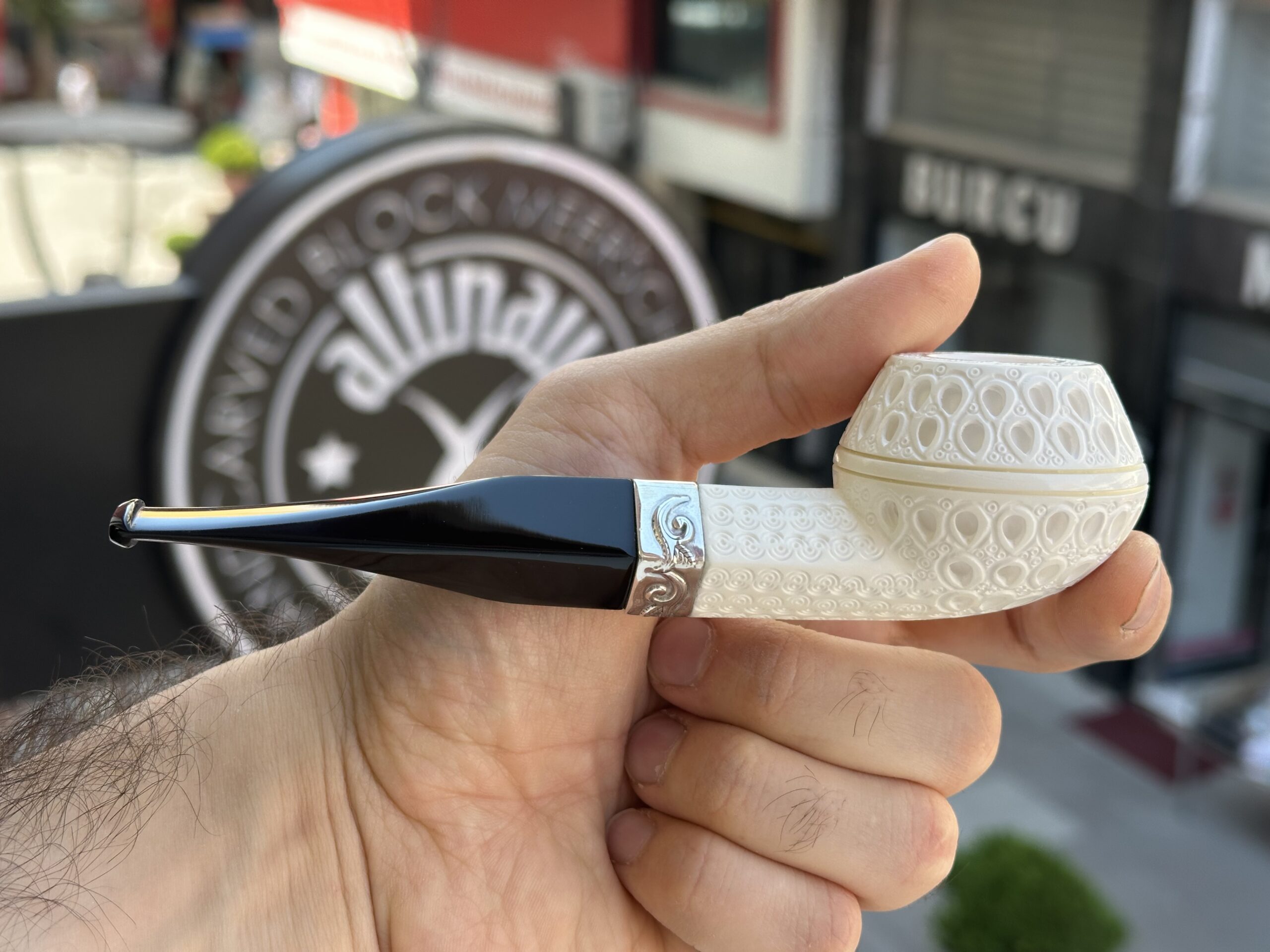 altinay-classic-bulldog-meerschaumpfeife-silberring image 3