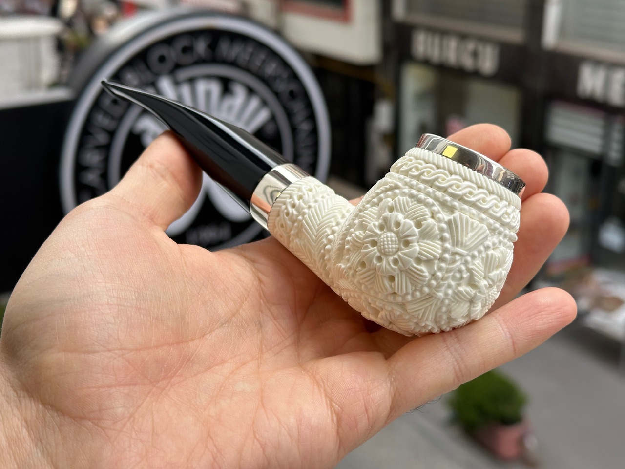 altinay-classic-apple-meerschaumpfeife-silberband image 4