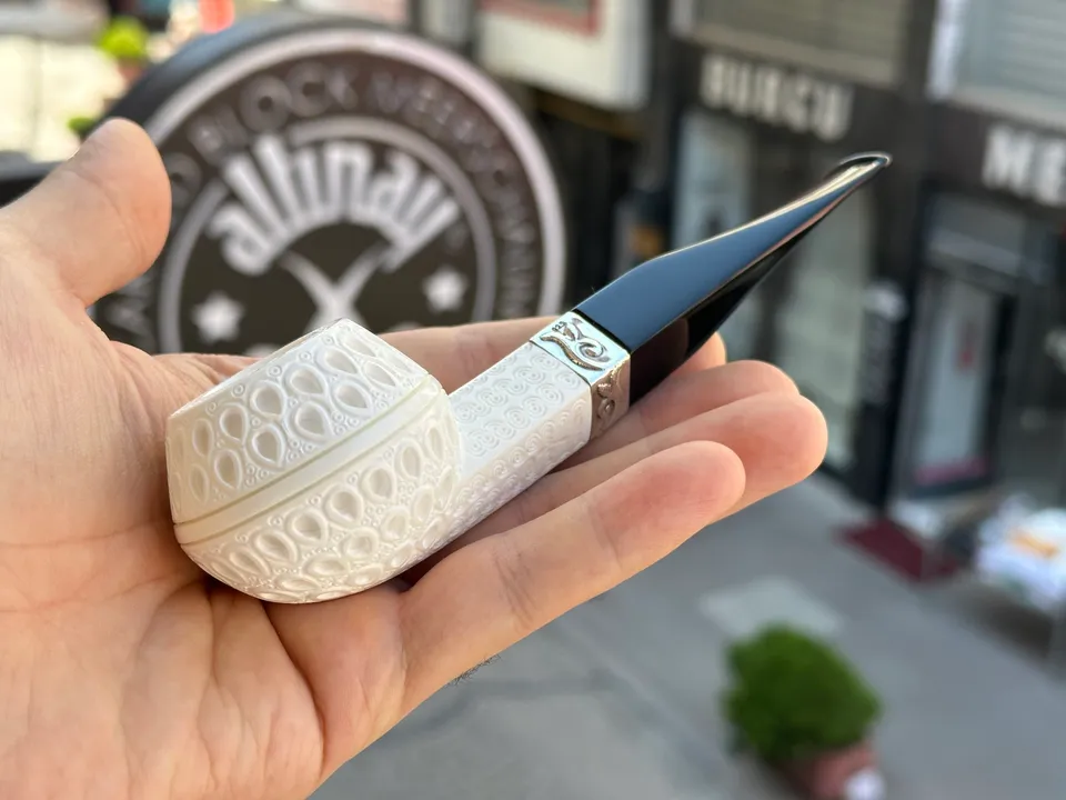 altinay-classic-bulldog-meerschaumpfeife-silberring image 1