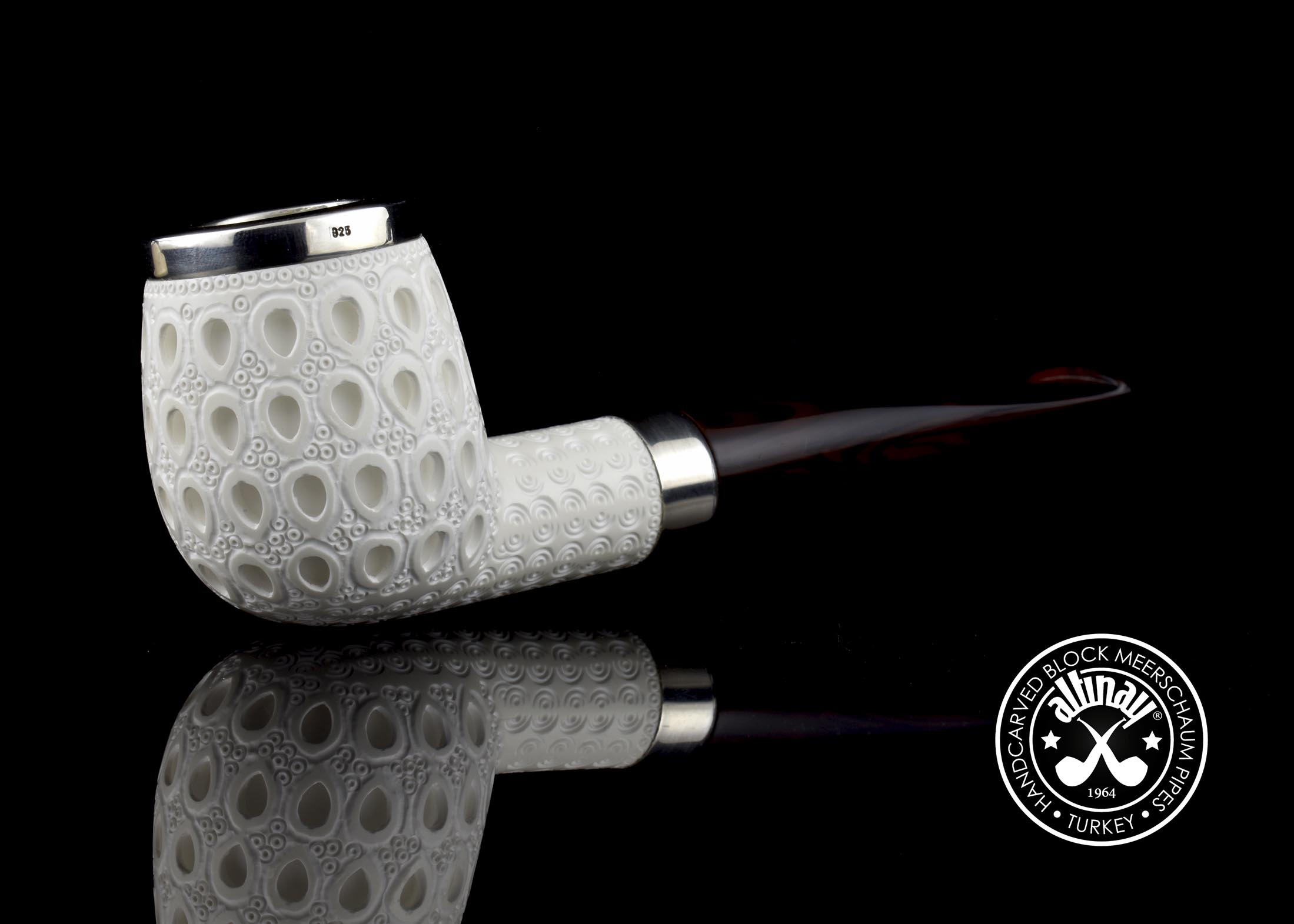 altinay-classic-apple-meerschaumpfeife-mit-silberband image 2