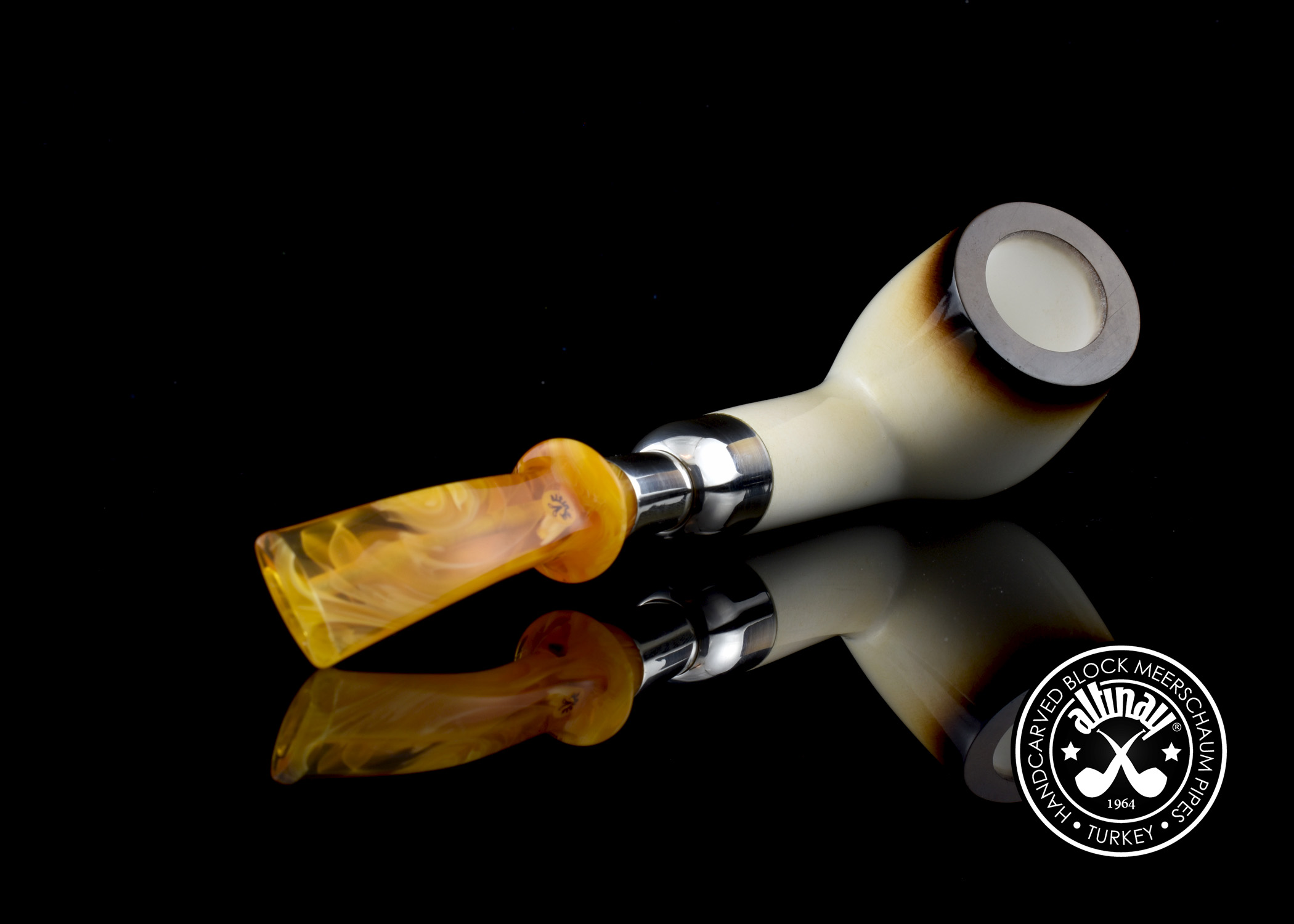 altinay-lee-van-cleef-bent-billiard-meerschaumpfeife-silber-spigot image 6