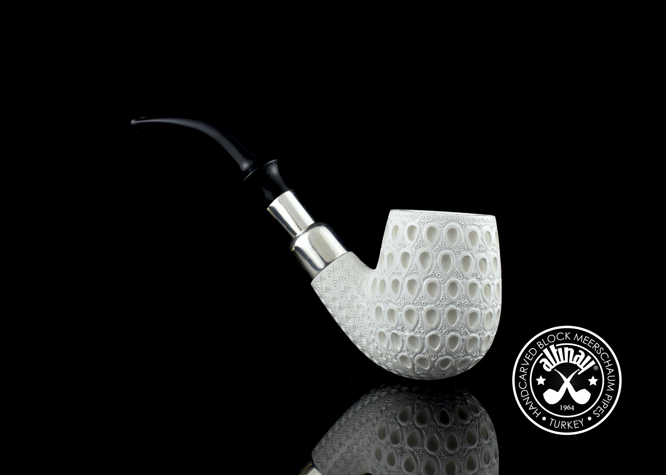 altinay-spigot-49851-bent-billiard-meerschaumpfeife-silber image 4