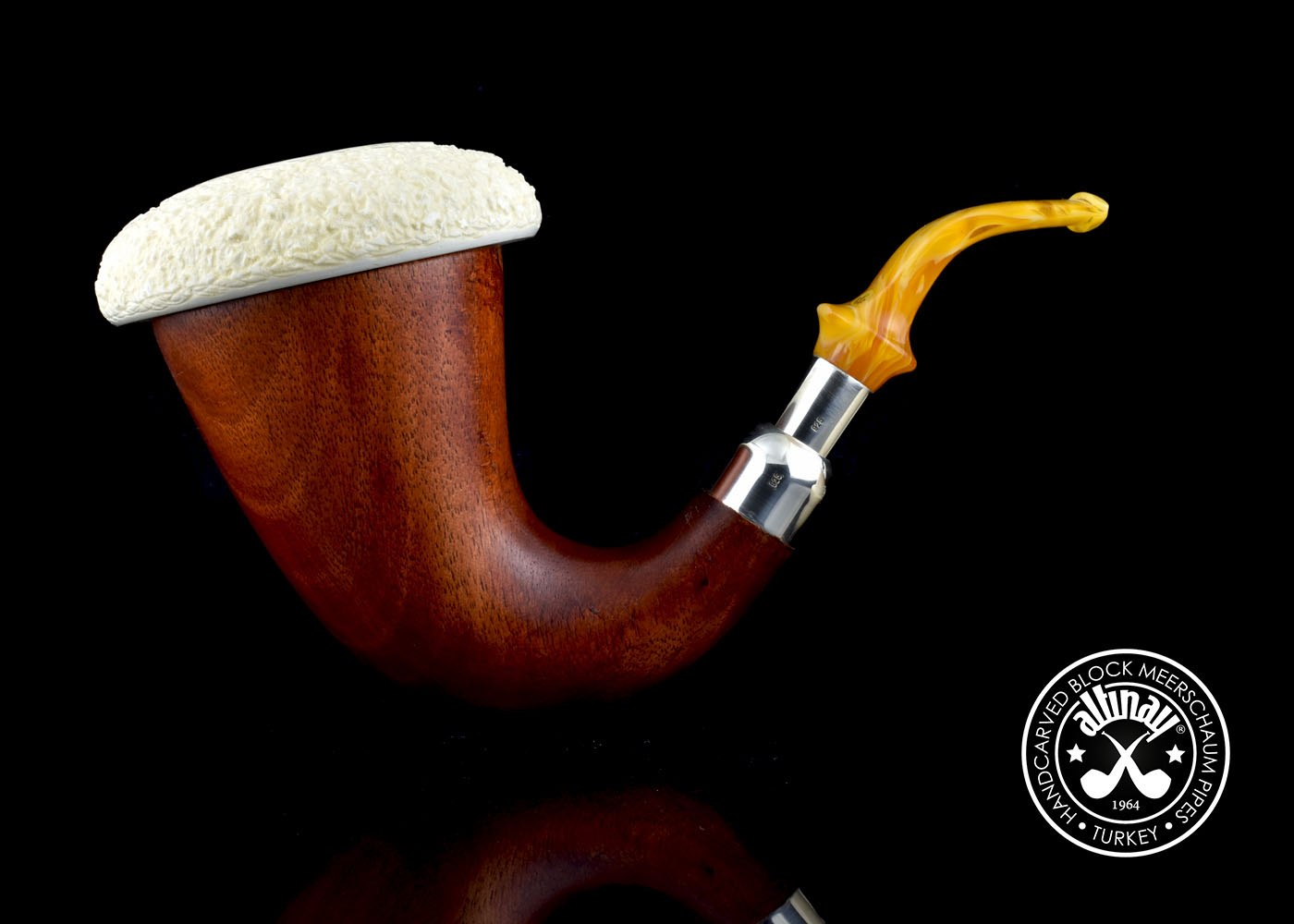 altinay-calabash-pfeife-okoume-silber-spigot-gro-meerschaum image 3