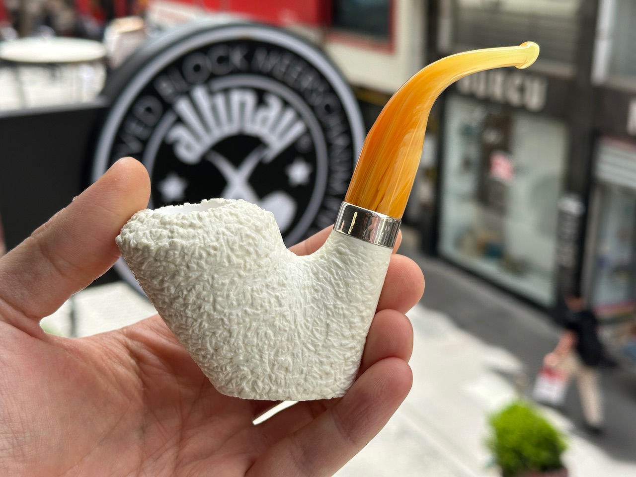 altinay-classic-sitter-meerschaumpfeife-silberband image 2