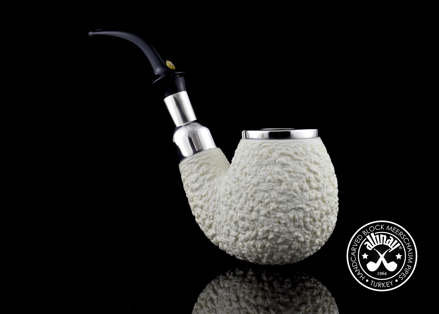 altinay-spigot-bent-apple-meerschaumpfeife-silber-top image 4