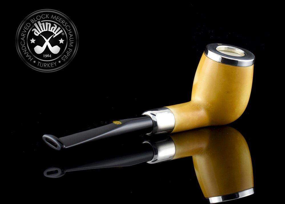 altinay-calcined-billiard-meerschaumpfeife-silver-army-cap image 5