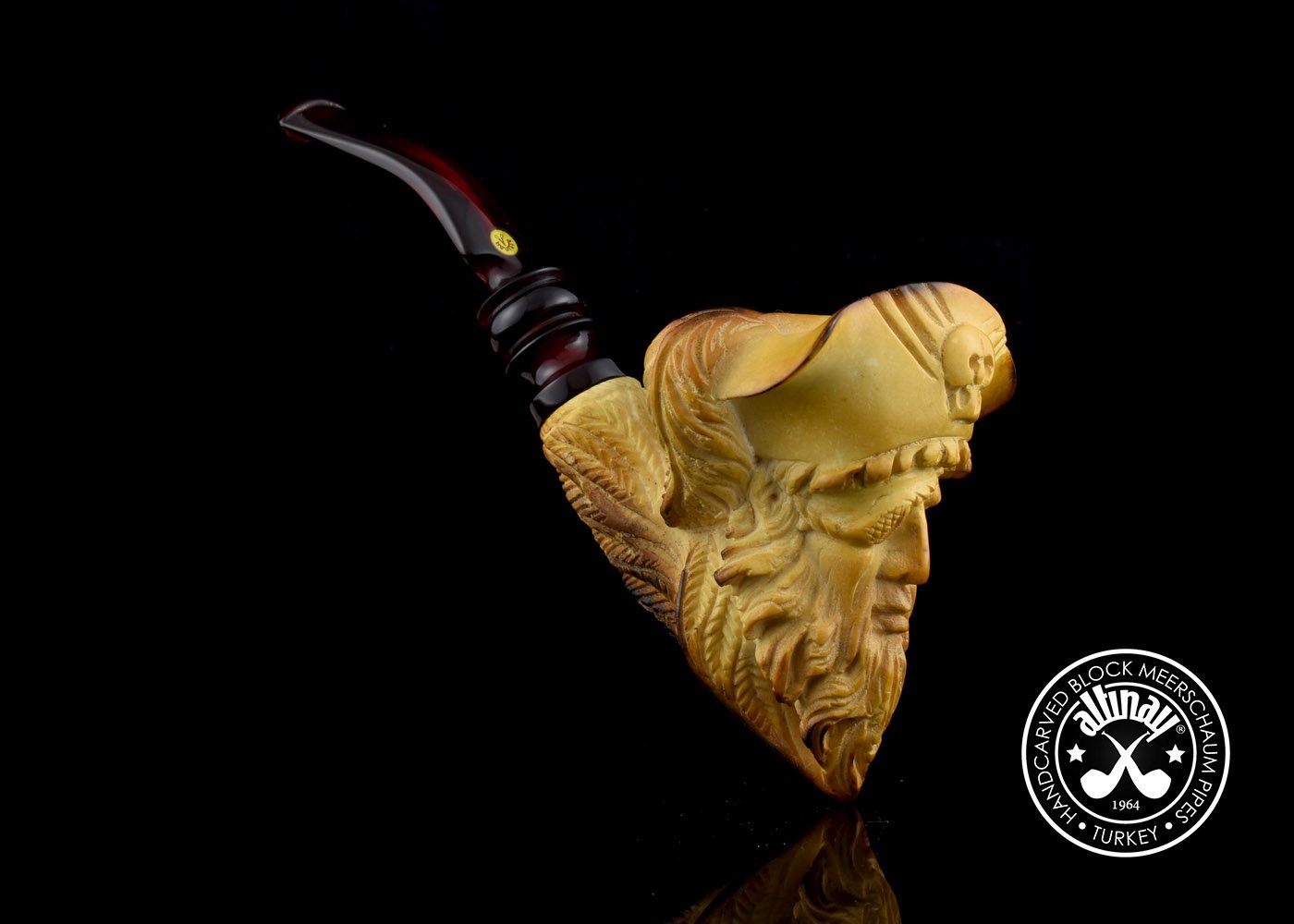 altinay-classic-pirate-meerschaumpfeife-totenkopf image 3