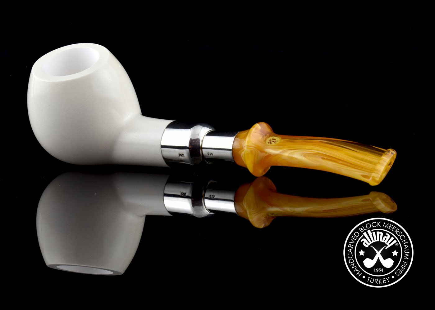 altinay-spigot-army-apple-meerschaumpfeife-silber-2 image 2