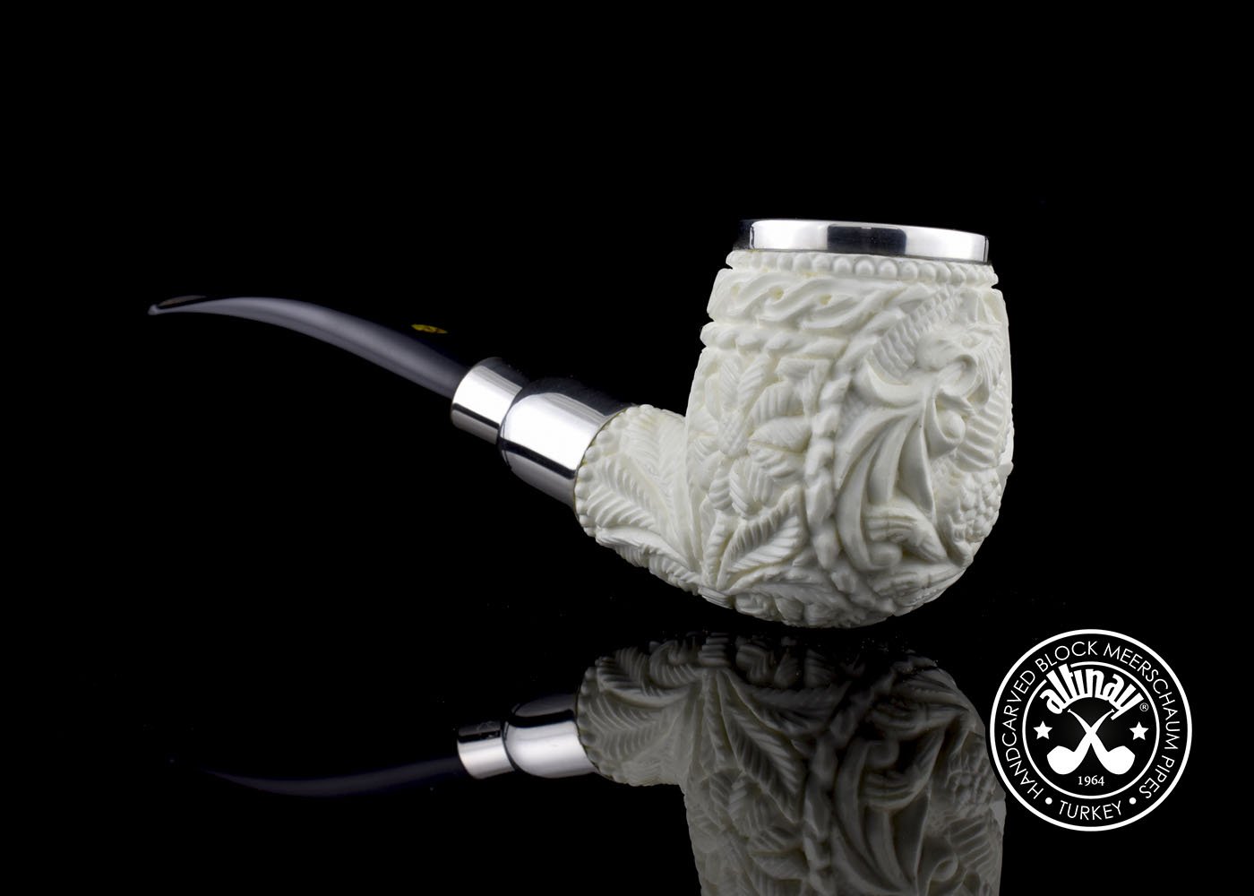 altinay-spigot-apple-meerschaumpfeife-drache-silber image 1