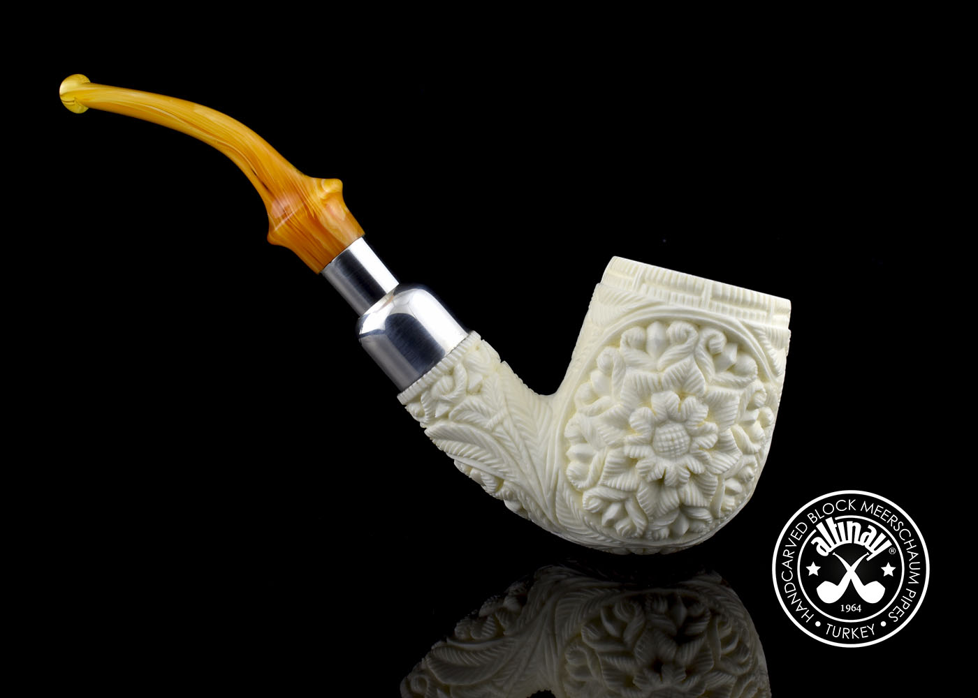 altinay-spigot-billiard-meerschaumpfeife-silber-7 image 4