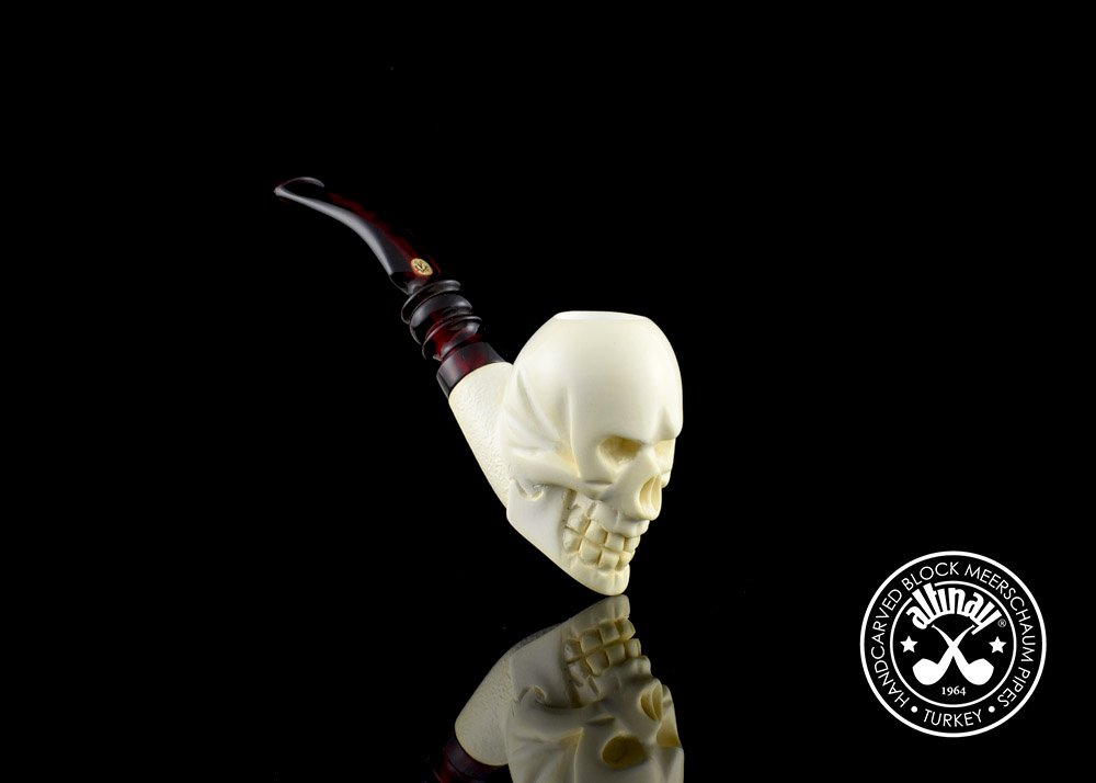 altinay-classic-skull-meerschaumpfeife-totenkopf-geschnitzt image 1
