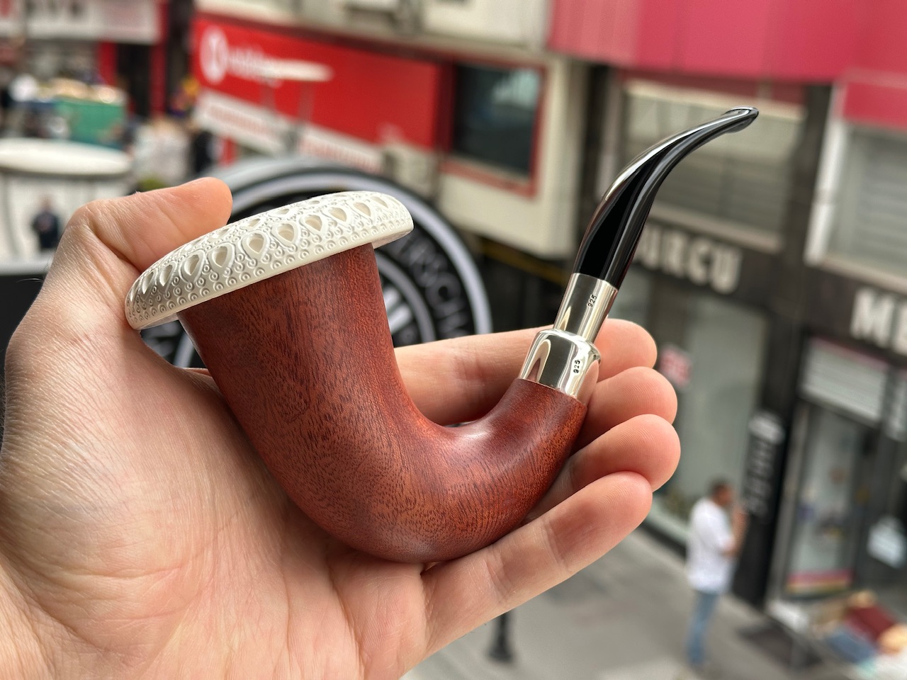 altinay-calabash-silver-spigot-meerschaumpfeife-natur image 1