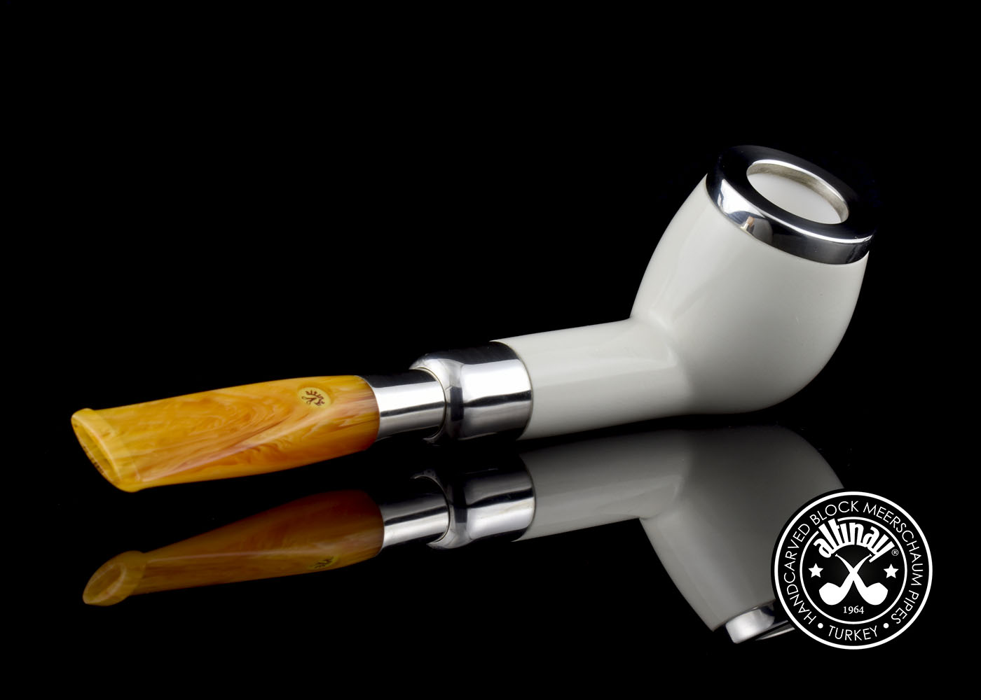 altinay-spigot-billiard-meerschaumpfeife-silber-top-2 image 5