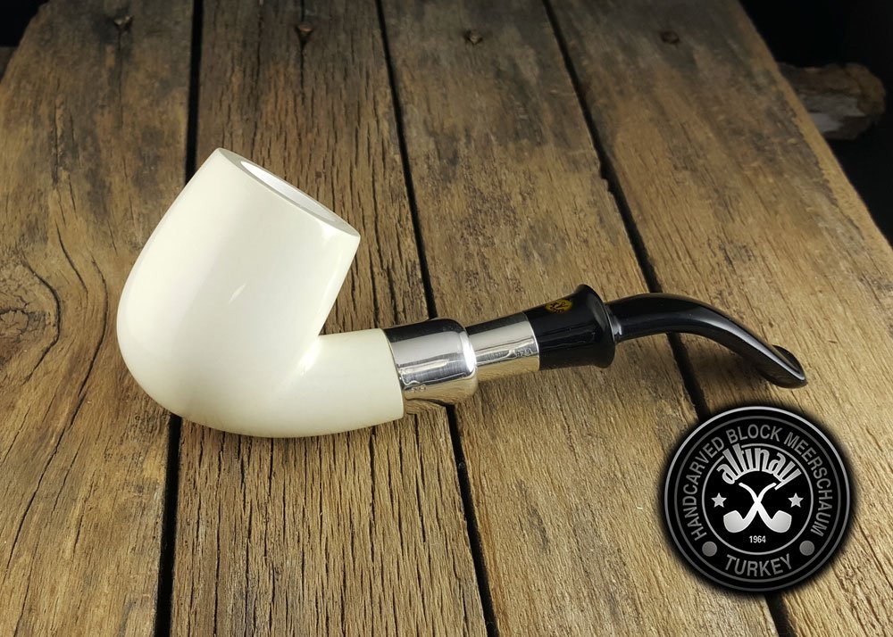 altinay-spigot-bent-silber-meerschaumpfeife-mit-etui image 2