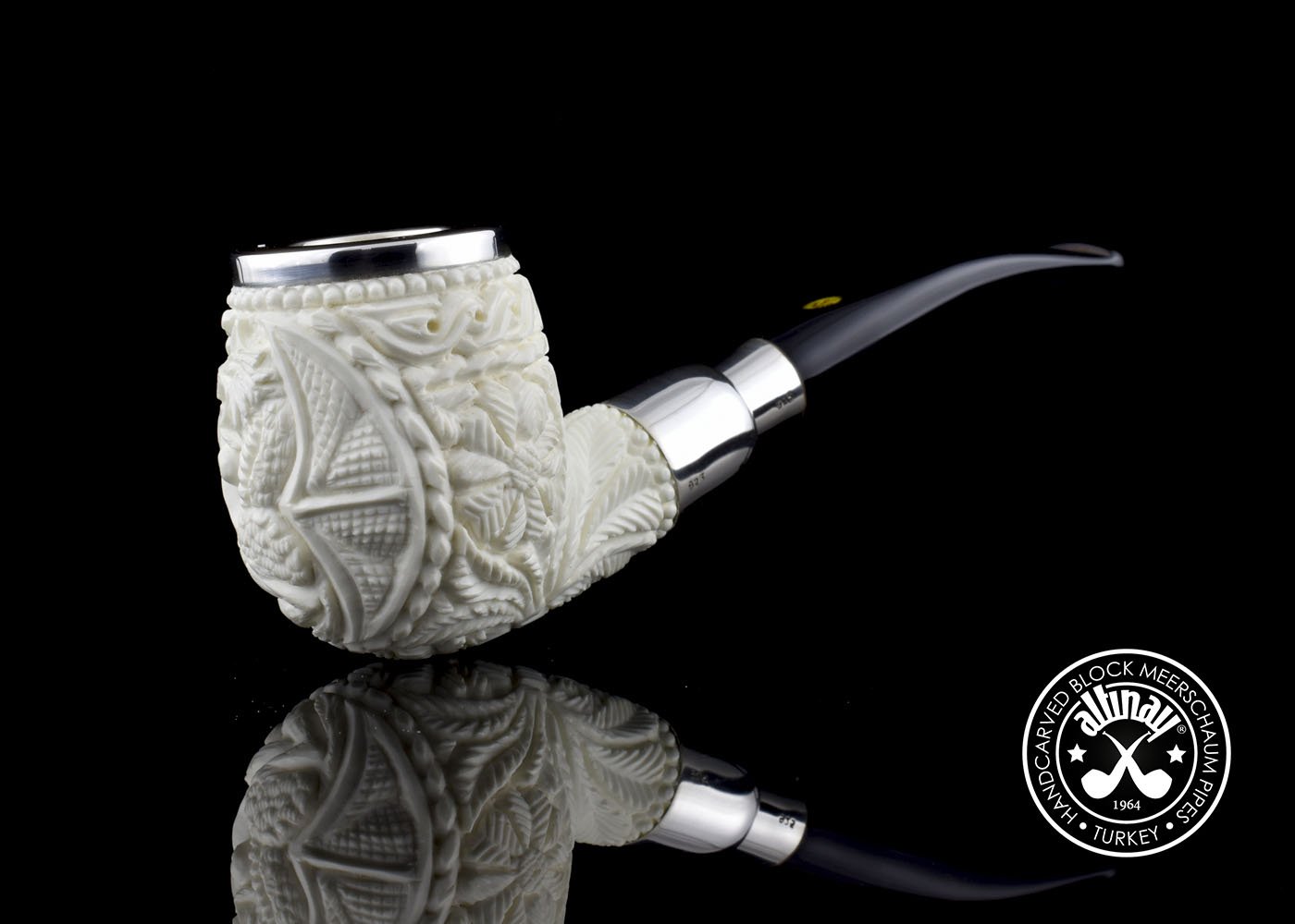 altinay-spigot-apple-meerschaumpfeife-drache-silber image 2