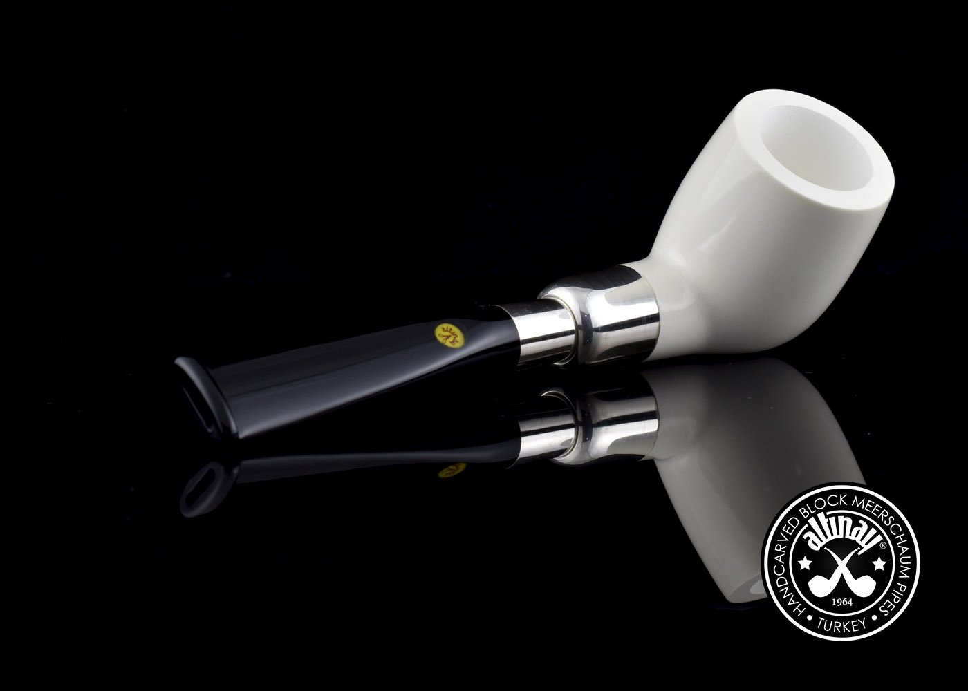 altinay-spigot-billiard-meerschaumpfeife-silberring image 1