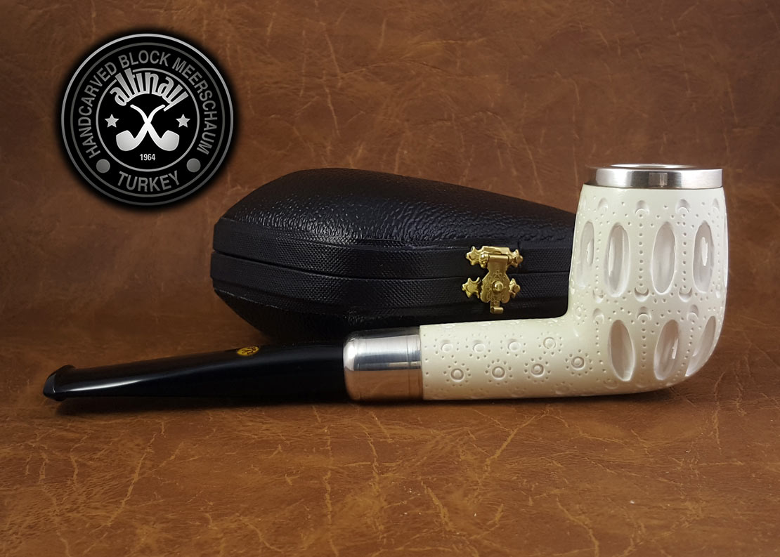 altinay-spigot-army-billiard-meerschaumpfeife-silberkappe image 5