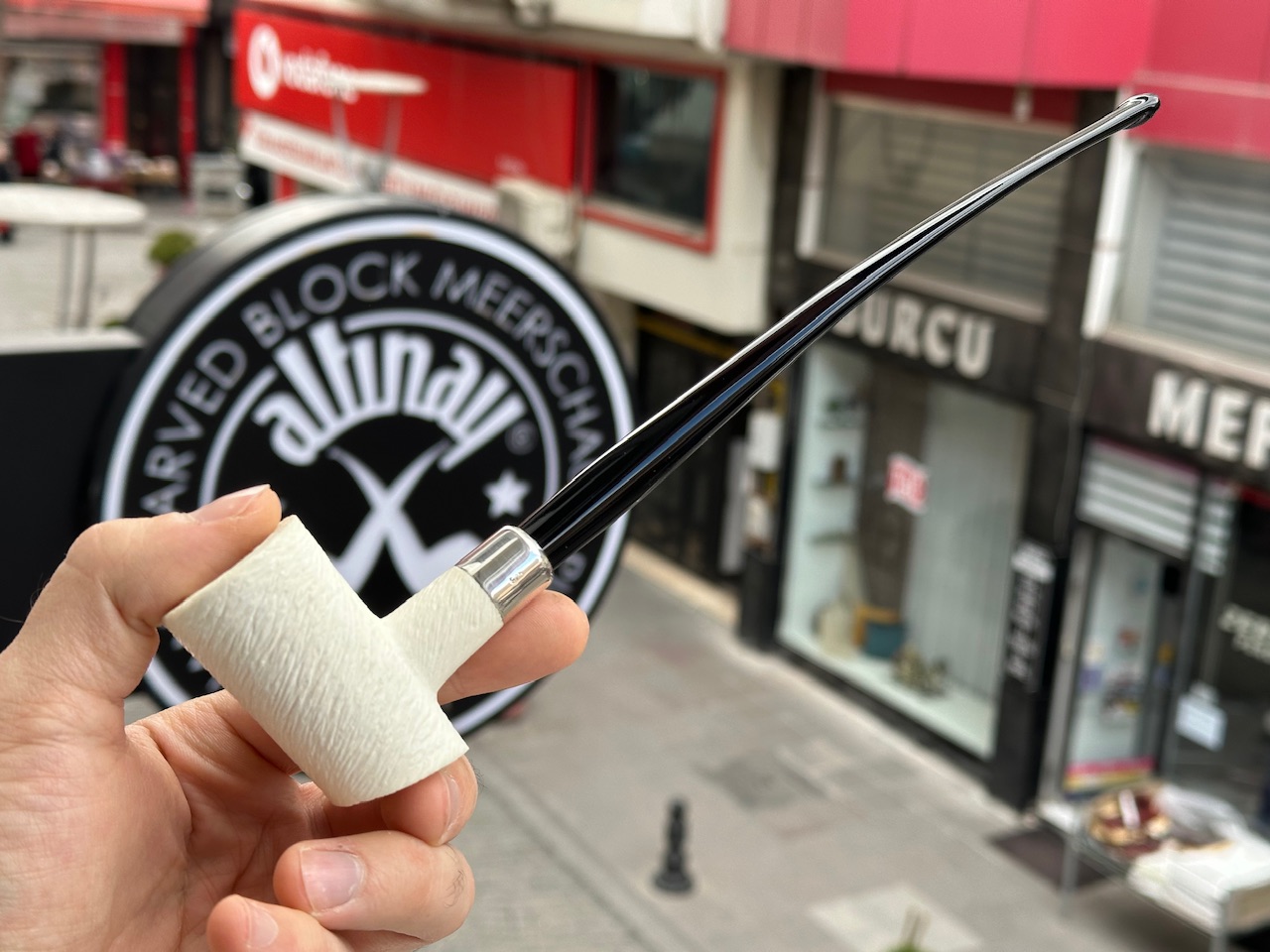 altinay-spigot-poker-meerschaumpfeife-silber-langer-stiel image 2