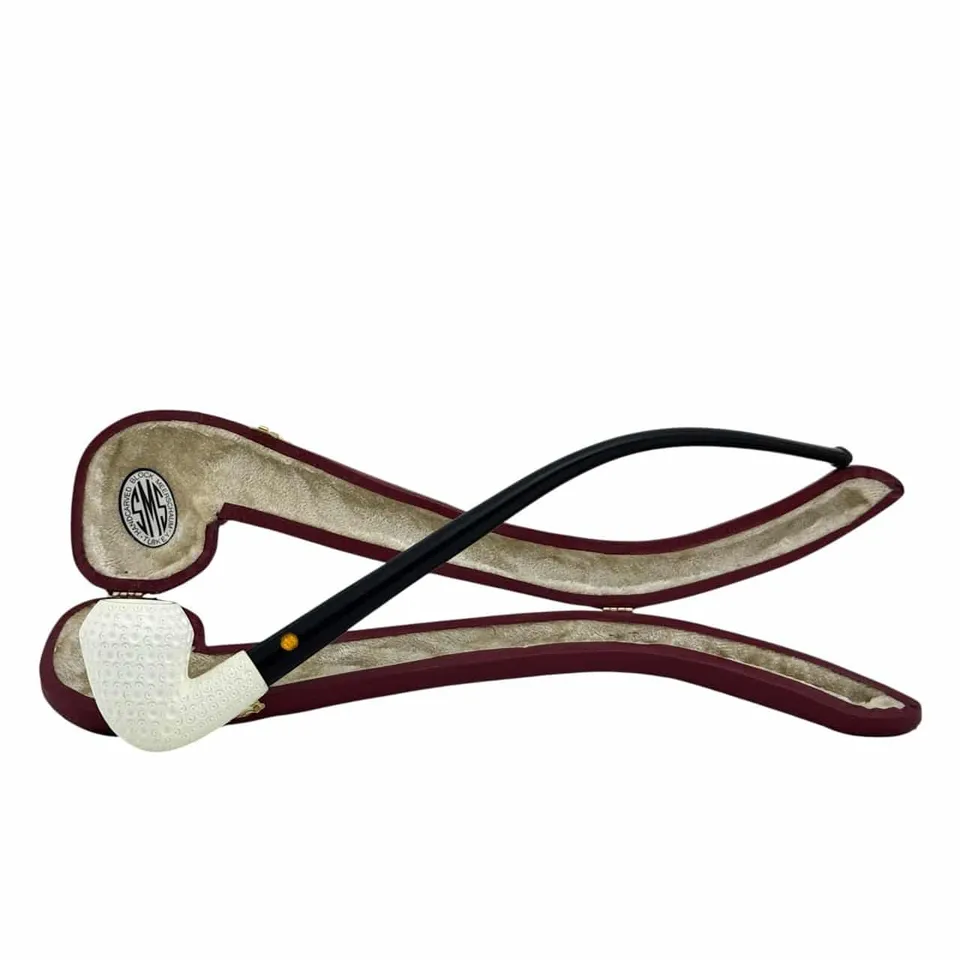 sms-meerschaum-pebbled-lattice-meerschaumpfeife-churchwarden image 1