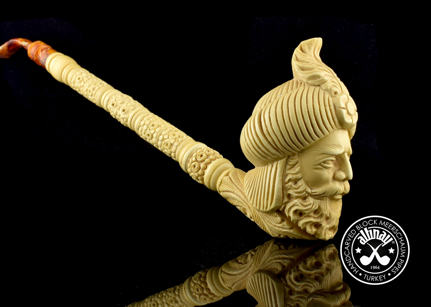 altinay-classic-sultan-saxophone-meerschaumpfeife-natur-handgeschnitzt image 2