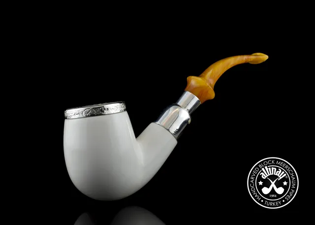 altinay-spigot-top-silver-bent-billiard-meerschaumpfeife-gebogen-2 image 1