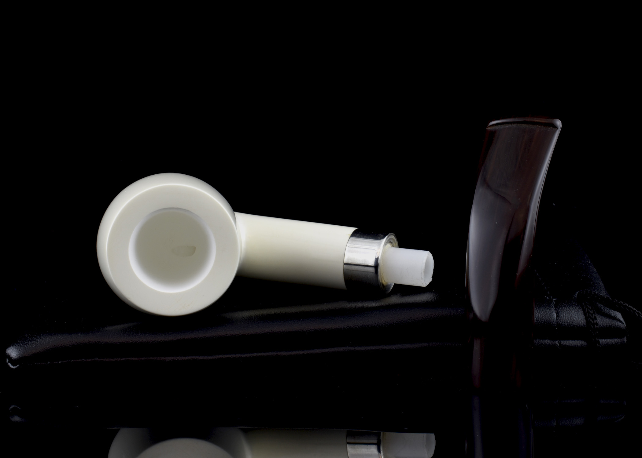 altinay-classic-bent-billiard-meerschaumpfeife-silberring image 6