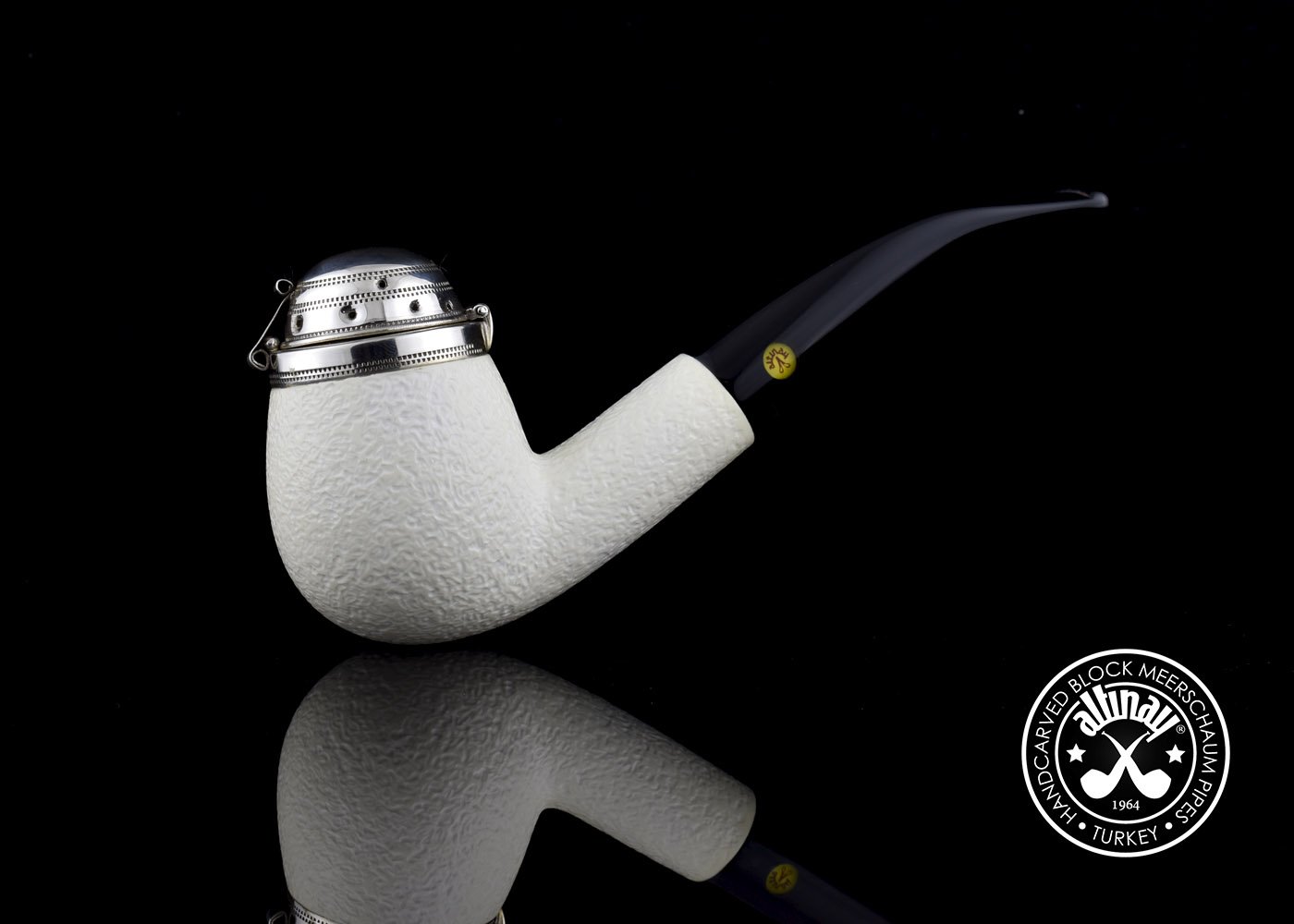 altinay-classic-bent-30623-meerschaumpfeife-silberdeckel image 2