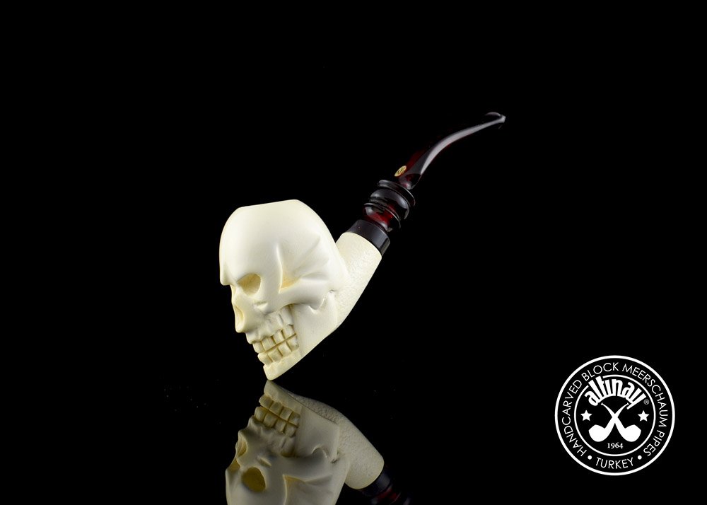 altinay-classic-skull-meerschaumpfeife-totenkopf-geschnitzt image 2