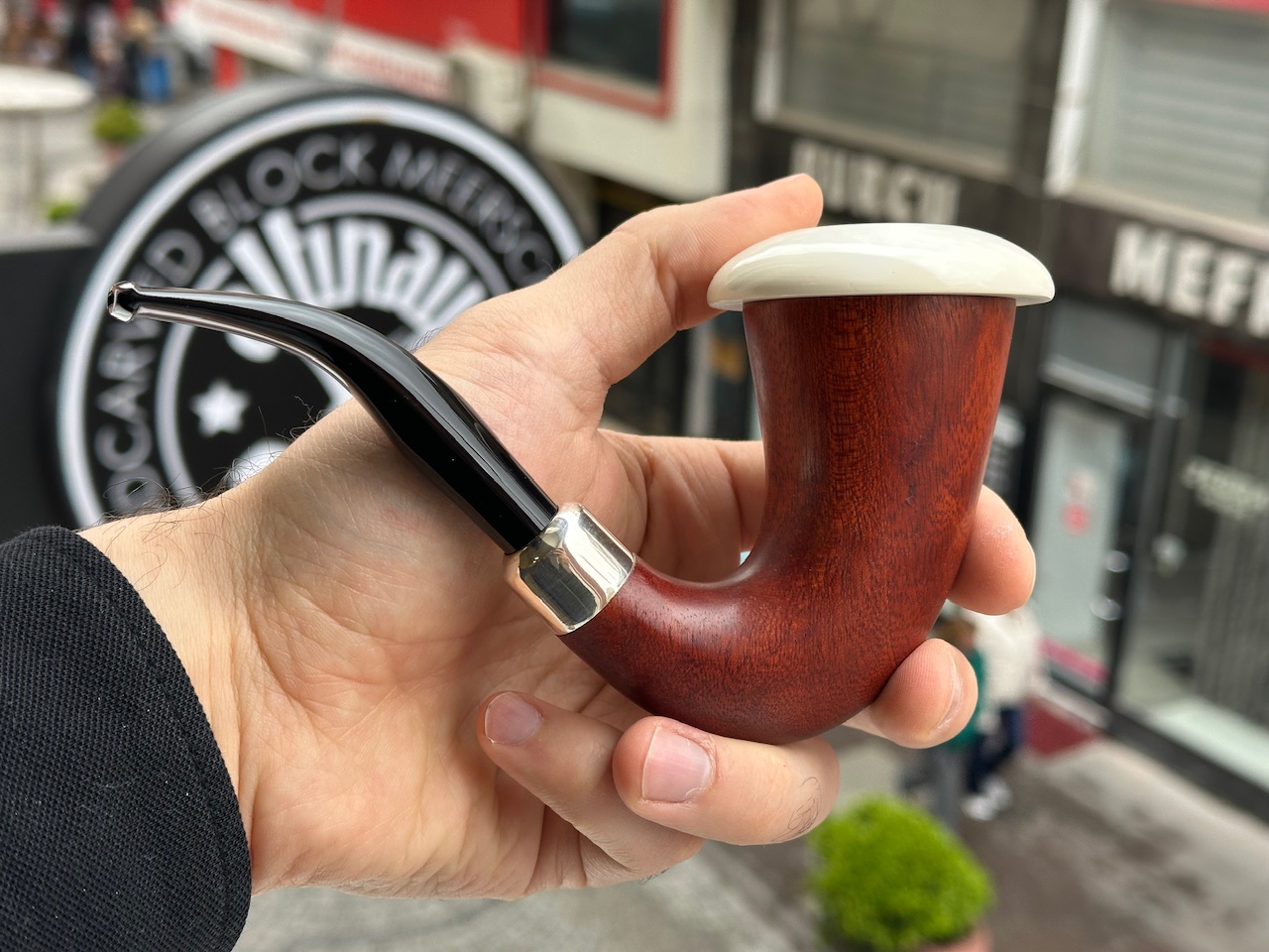 altinay-calabash-mahogany-pfeife-silber-army-meerschaum image 4