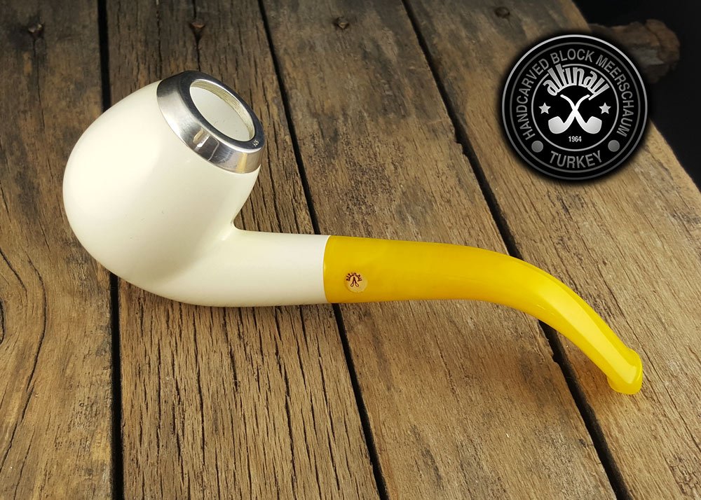 altinay-classic-bent-meerschaumpfeife-silberkappe-etui-2 image 2